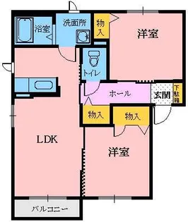 グリーンパーク御前B【2階】の間取り