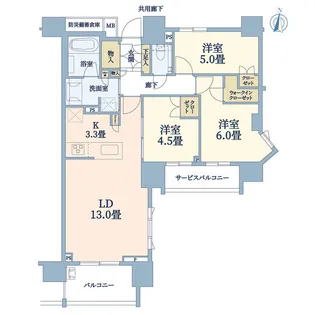 ブランズ北千住【10階】の間取り