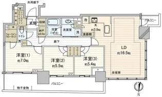 幕張ベイパーク ライズゲートタワー【12階】の間取り