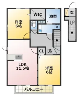 グランディールA【2階】の間取り