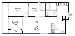 リ:ソルテ【1階】の間取り