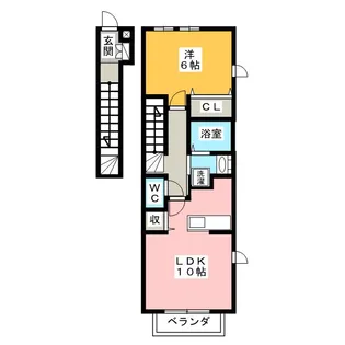 パインハイツ C棟【2階】の間取り
