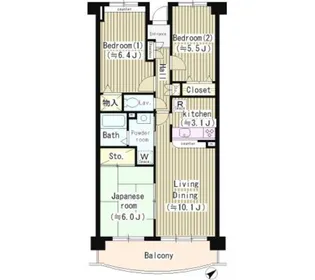 クレール仙川【3階】の間取り
