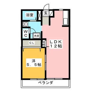 mulberry court B棟【1階】の間取り