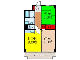 エクセルコーワII番館【2階】の間取り