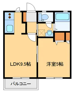 ドミールエブラA102【1階】の間取り