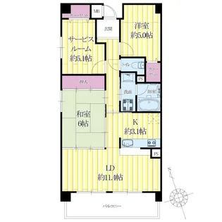 シュワーブ穂波【4階】の間取り