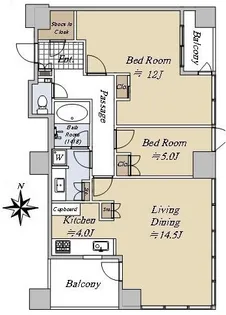 堂島ザ・レジデンスマークタワー【27階】の間取り