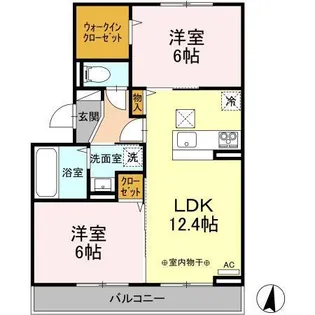 セジュール・リリー D【2階】の間取り