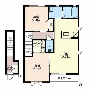 カーサ ファミリオ【2階】の間取り