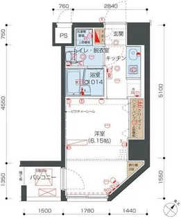 リヴシティ向島【5階】の間取り