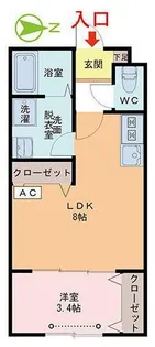 URBAN BRANZ SQUARE I棟【2階】の間取り