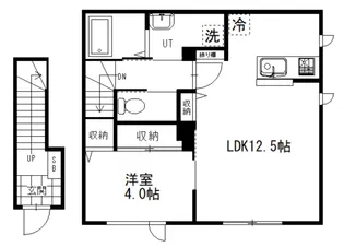 PORTE若松【1階】の間取り
