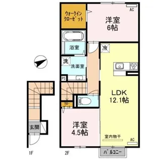 ルーナ・クレシェンテ【2階】の間取り