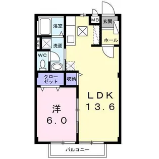 ミサキハイツII【1階】の間取り