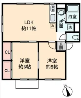 シティハイム ソファレB【1階】の間取り