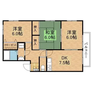 ハイツ河浪【4階】の間取り