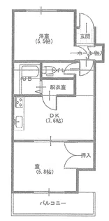 鎌ケ谷ウイングス【2階】の間取り