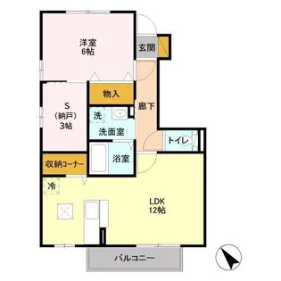 サントビーサウスヒル A【1階】の間取り