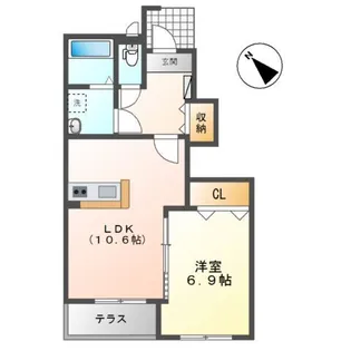 ヒルズYACHIYO【1階】の間取り
