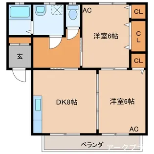 レジオンドヌール南栄大竹【1階】の間取り