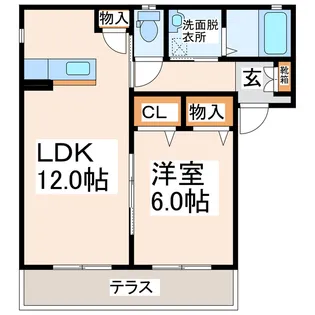 グランディール春日【1階】の間取り