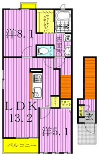 コロランテ・ティA【2階】の間取り