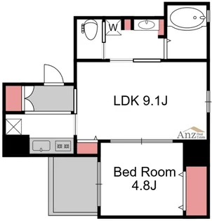 アモーレ本町ウエスト【6階】の間取り