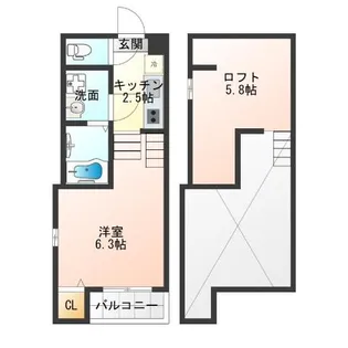 ハーモニーテラス墨江II【2階】の間取り