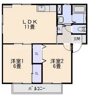 クレベール神戸B【2階】の間取り