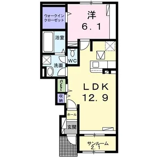 カーサベルデA【1階】の間取り