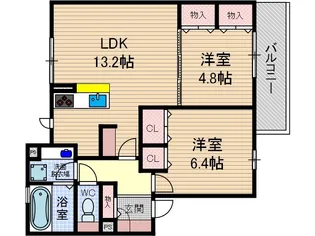 セジュール蔵【1階】の間取り