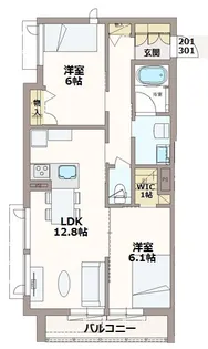 Casaカトレア【3階】の間取り