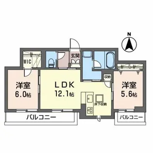 クレール富沢西A【3階】の間取り
