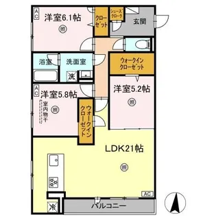 クインス ベル【2階】の間取り