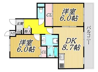 日新ビル【6階】の間取り