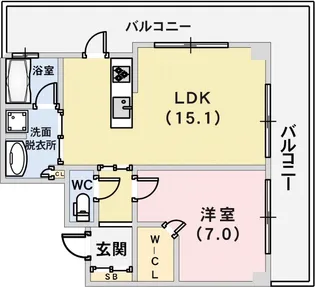 ライオンズタワー神戸旧居留地【10階】の間取り
