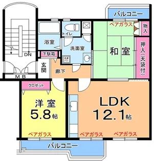 堀込第4住宅9号棟【3階】の間取り