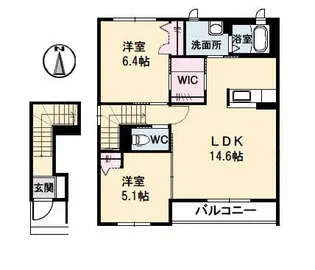 コートクレールII番館【2階】の間取り