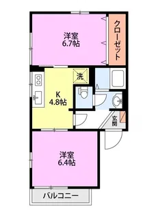 グレイスルミエール B【2階】の間取り