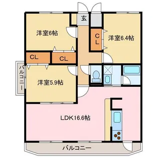 J・ハート一忠【2階】の間取り