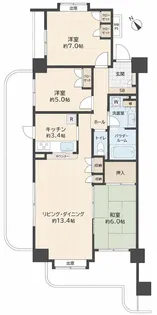 ヴィルクレール二子多摩川【2階】の間取り