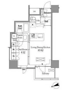 レジディアタワー目黒不動前【13階】の間取り