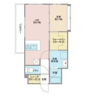 ビュークレスト大分駅南【5階】の間取り