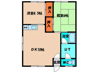 コーポほりうちII【1階】の間取り
