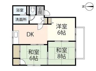 原田ハイツ B【1階】の間取り