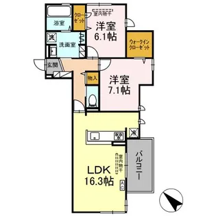 グランフィールド・イオ【3階】の間取り