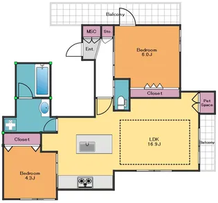 プライムシーズン代々木公園【4階】の間取り