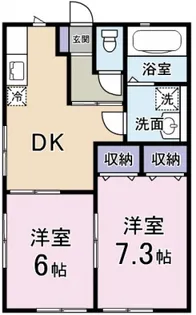 静岡県伊豆の国市富士見【アパート】の間取り
