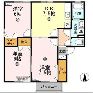 プリエール宮前 B棟【2階】の間取り